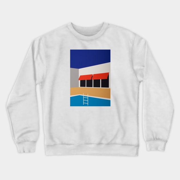 Palm Springs Pool House Crewneck Sweatshirt by Rosi Feist